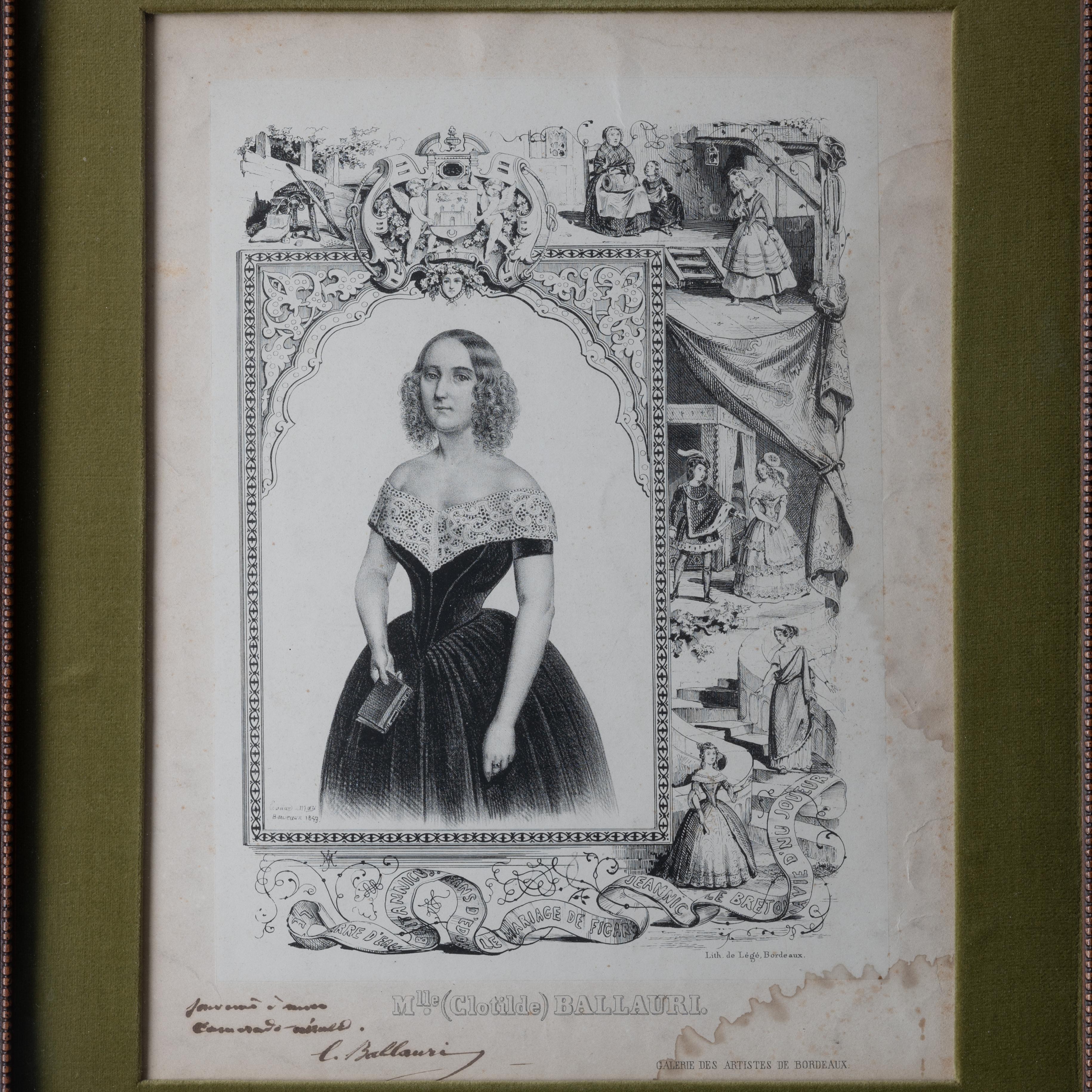 Litografías firmadas de actores franceses, c.1843 en venta 1