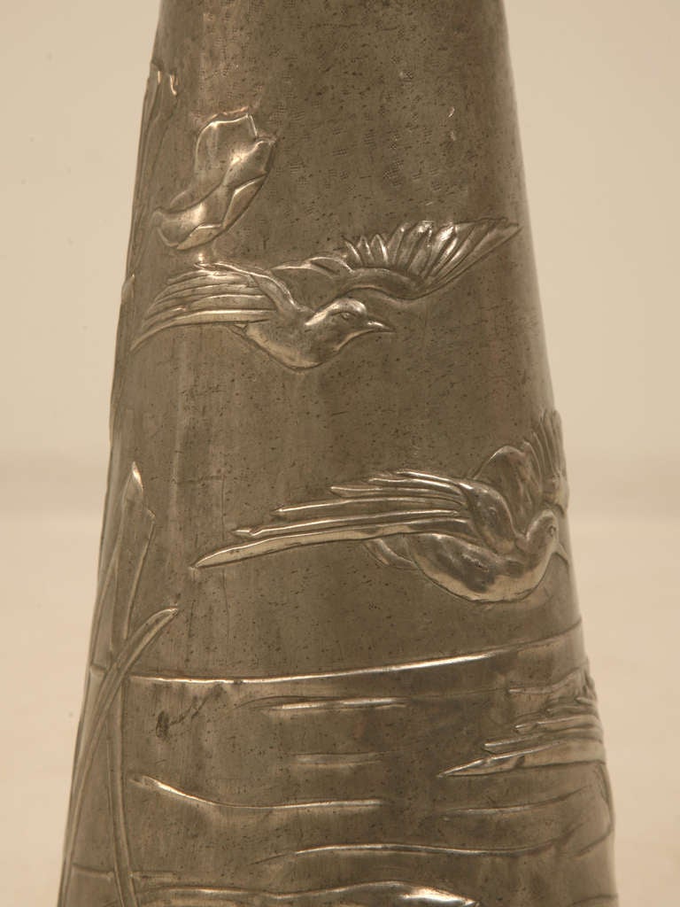 Signed French Art Nouveau Metal Vase, 1stdibs New York 2