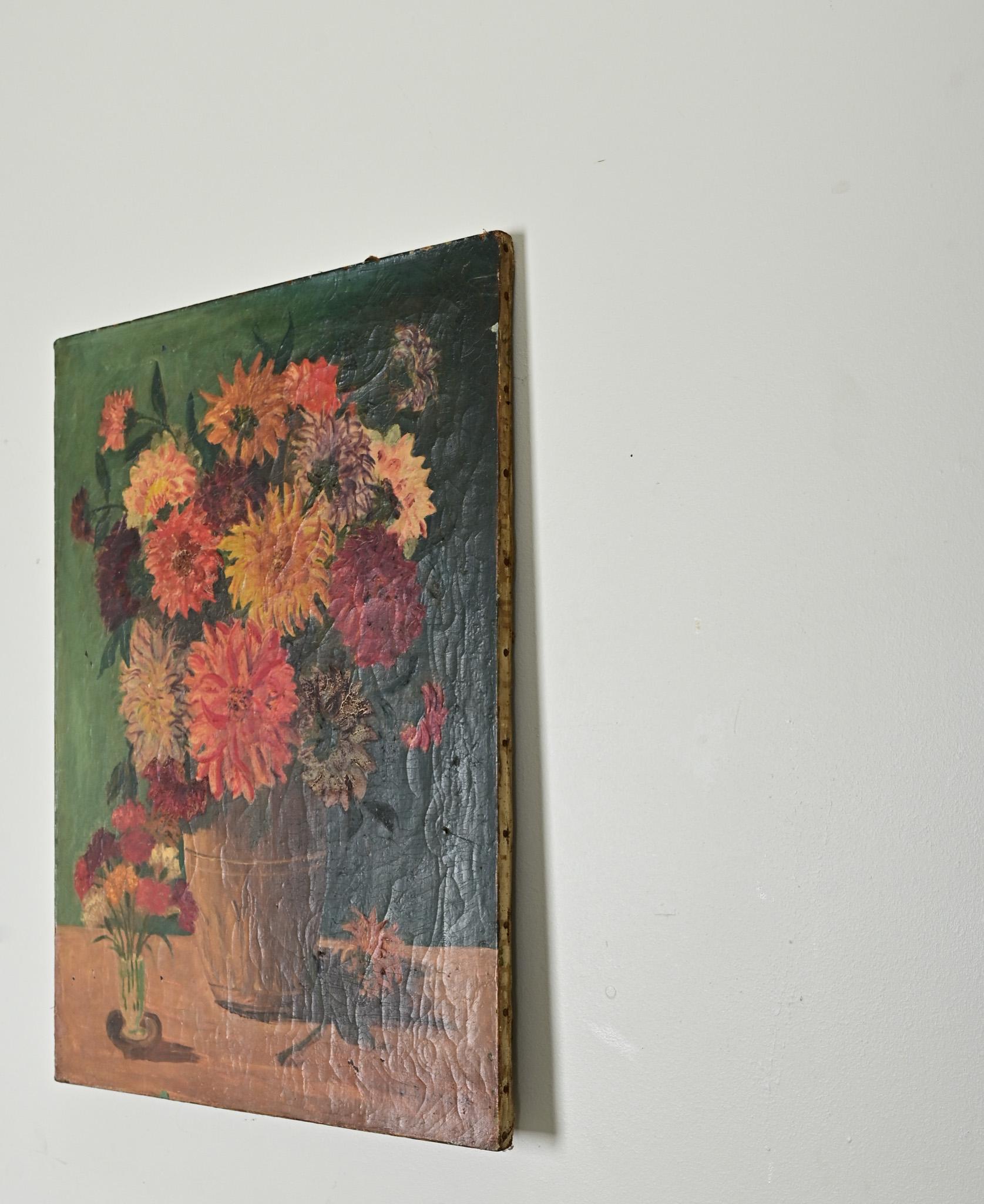 XX secolo Pittura floreale francese firmata dei primi del Novecento