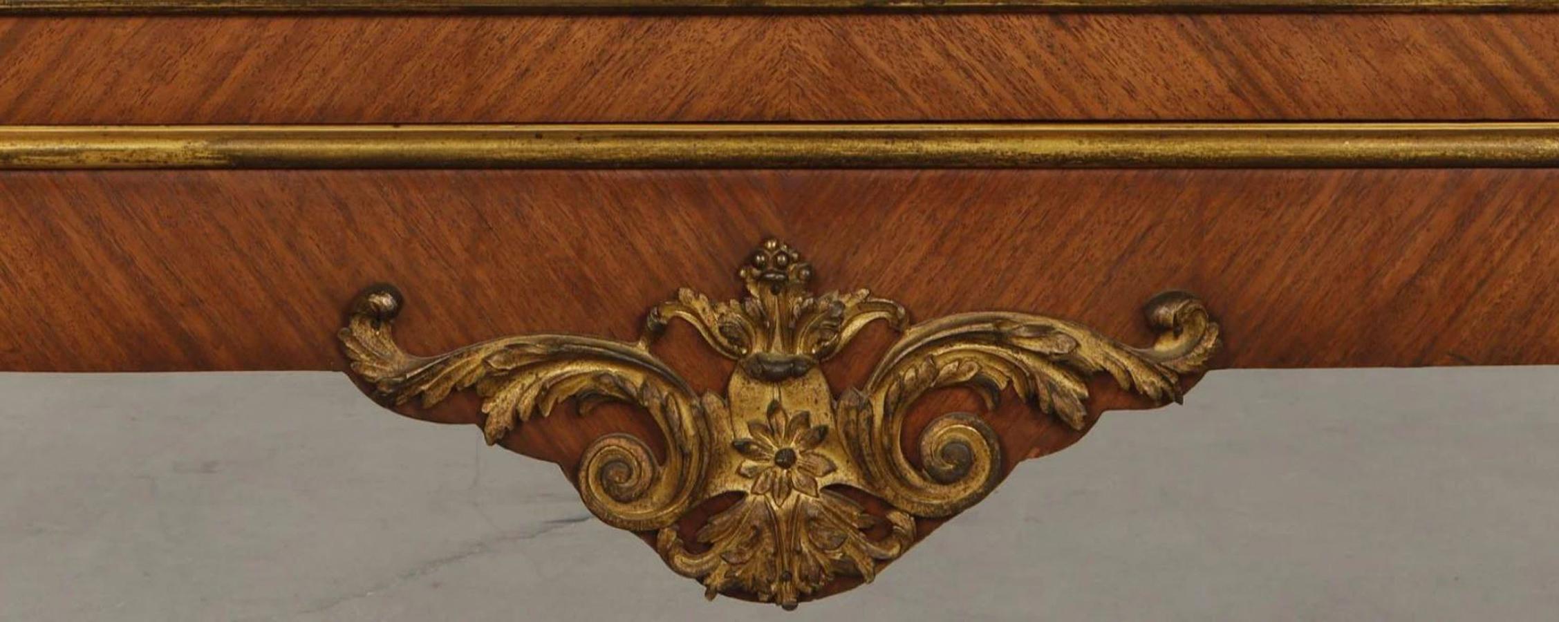 Signed French Gilt Bronze Mounted Vitrine Cabinet, 19th Century 1