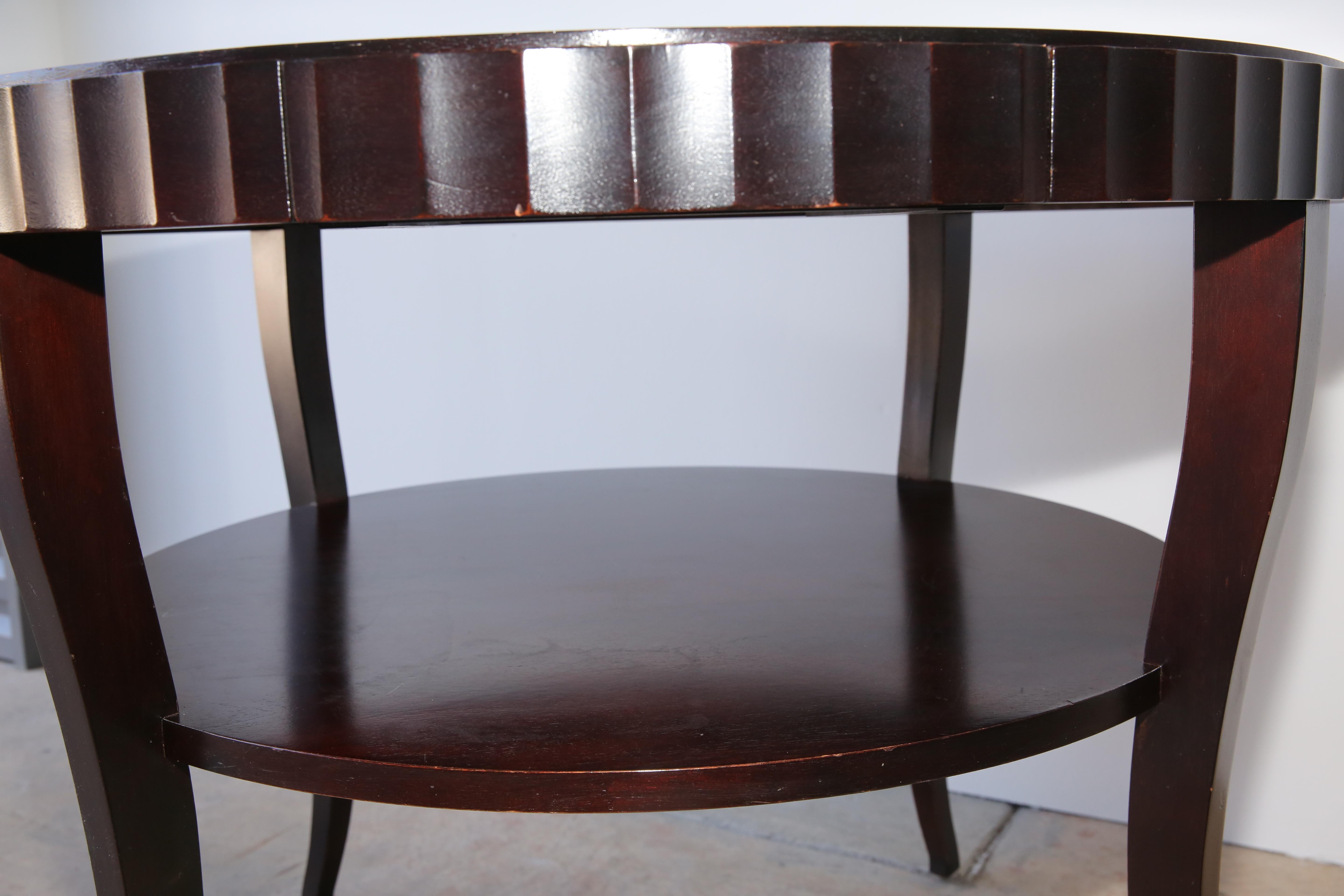French Moderne Style Barbara Barry French Polish Mahogany Wood Center Table 11