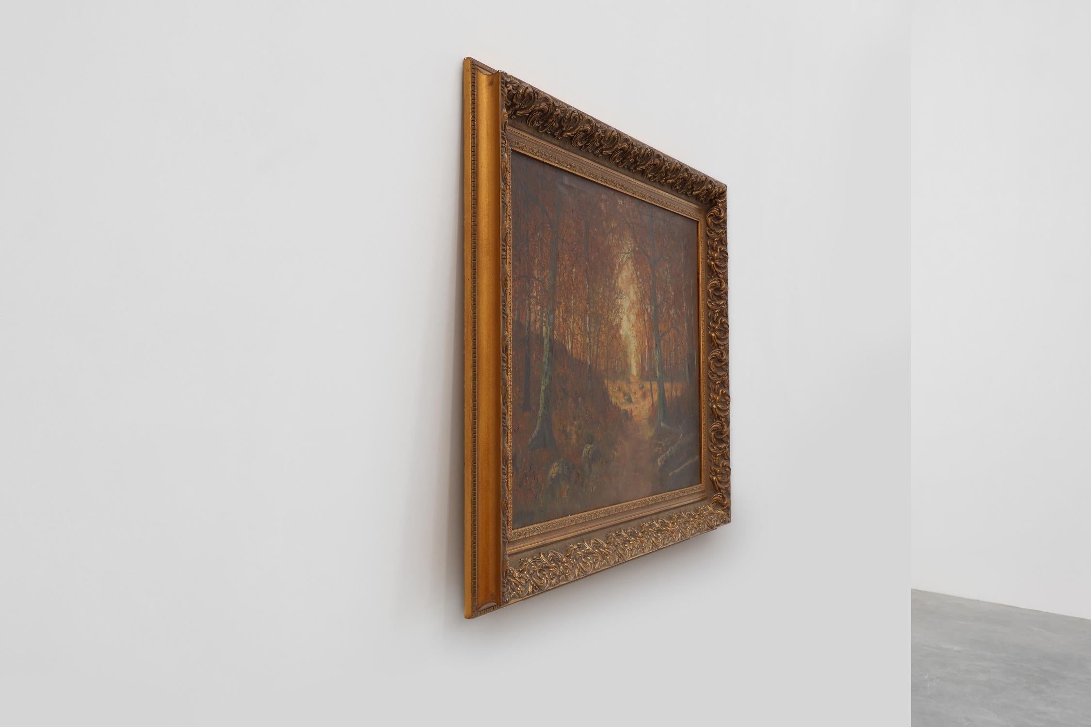 Signiert Französisch Öl auf Leinwand Gemälde eines Waldes, Paris, 1926 im Angebot 4