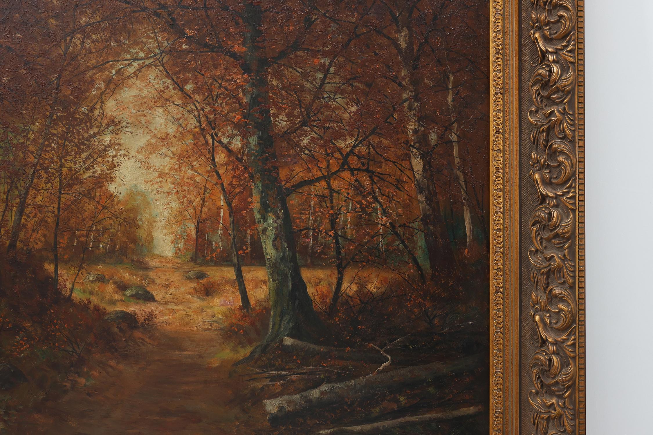 Signiert Französisch Öl auf Leinwand Gemälde eines Waldes, Paris, 1926 (Expressionismus) im Angebot