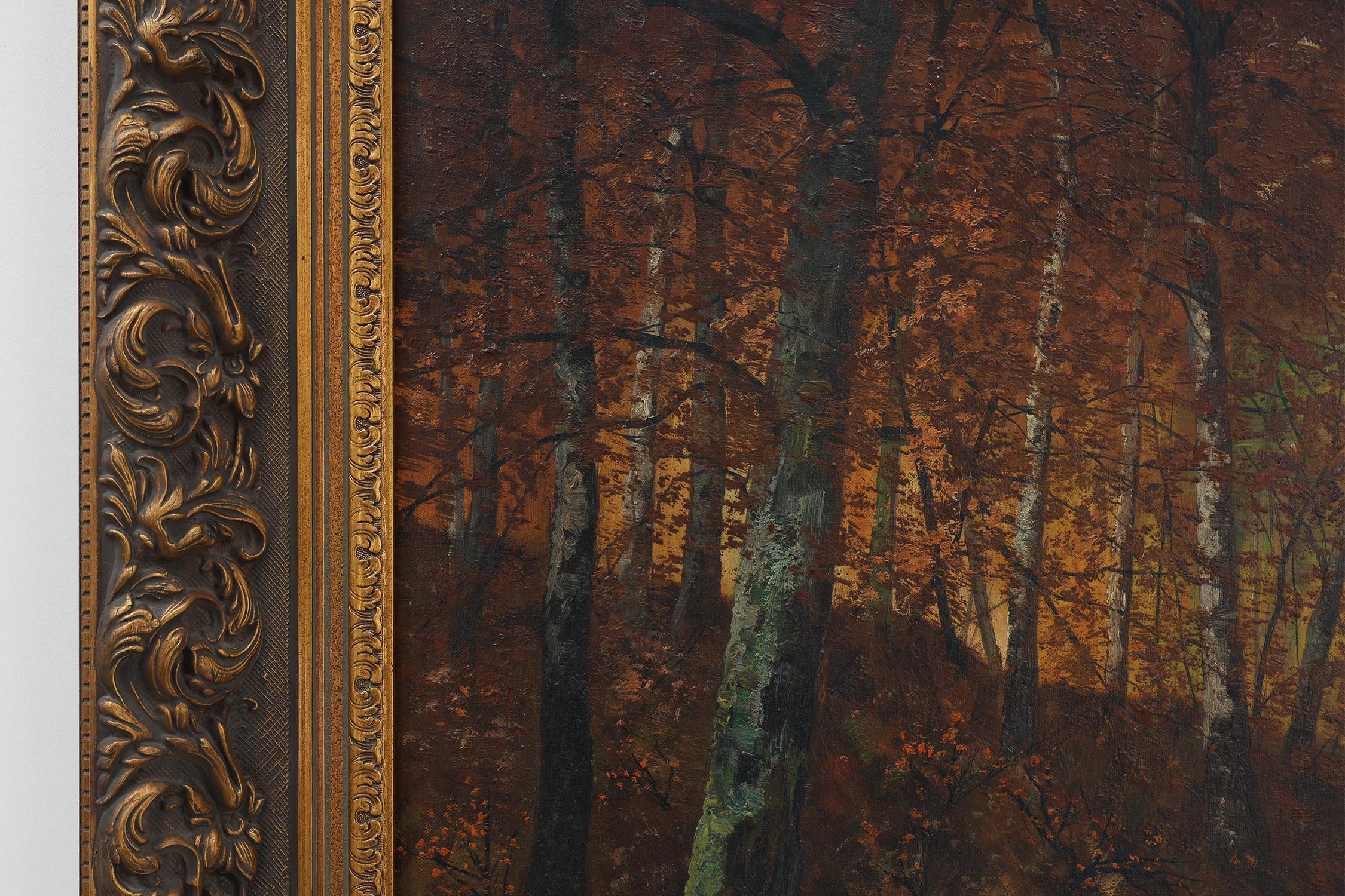 Signiert Französisch Öl auf Leinwand Gemälde eines Waldes, Paris, 1926 im Zustand „Gut“ im Angebot in Meulebeke, BE