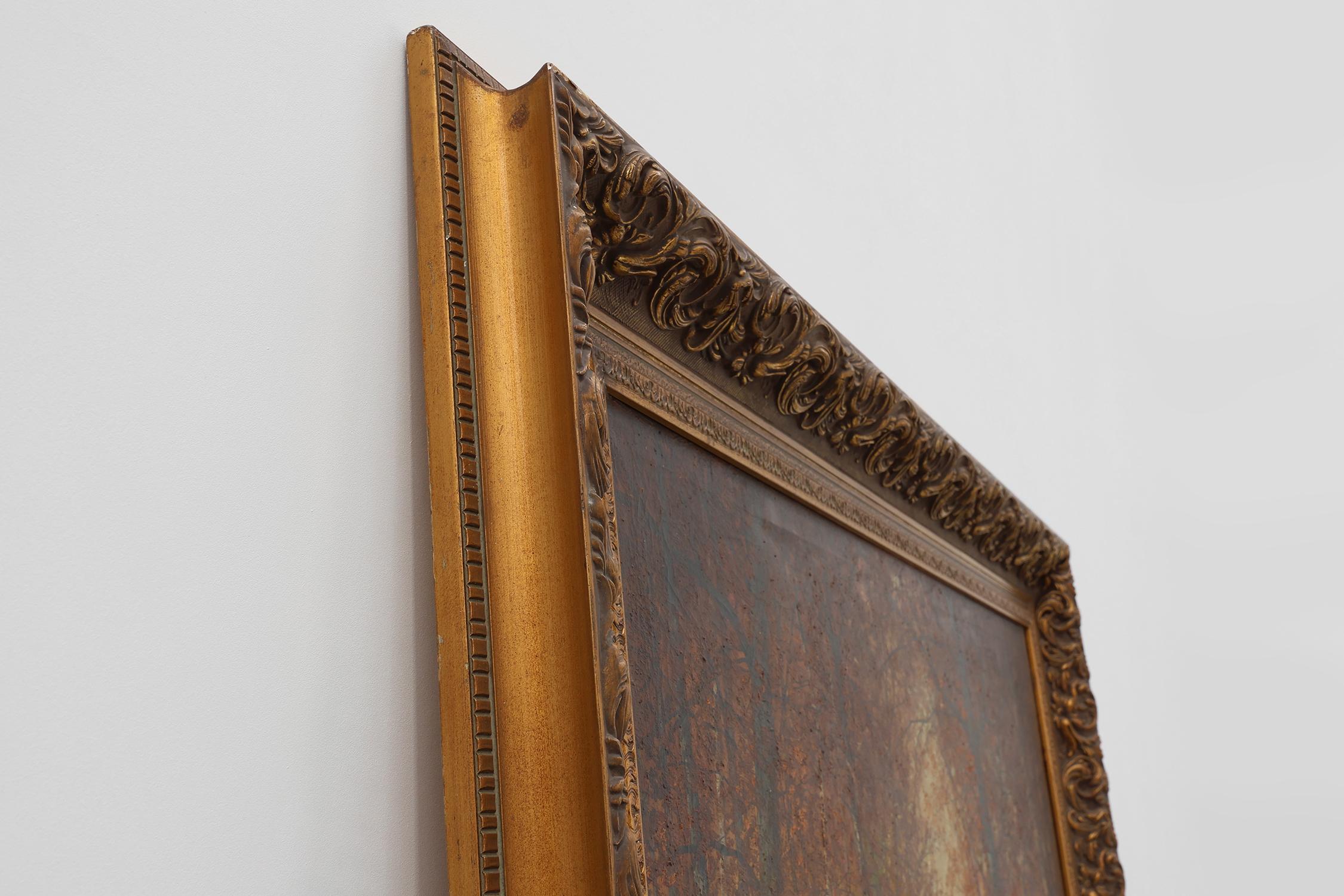 Signiert Französisch Öl auf Leinwand Gemälde eines Waldes, Paris, 1926 im Angebot 3