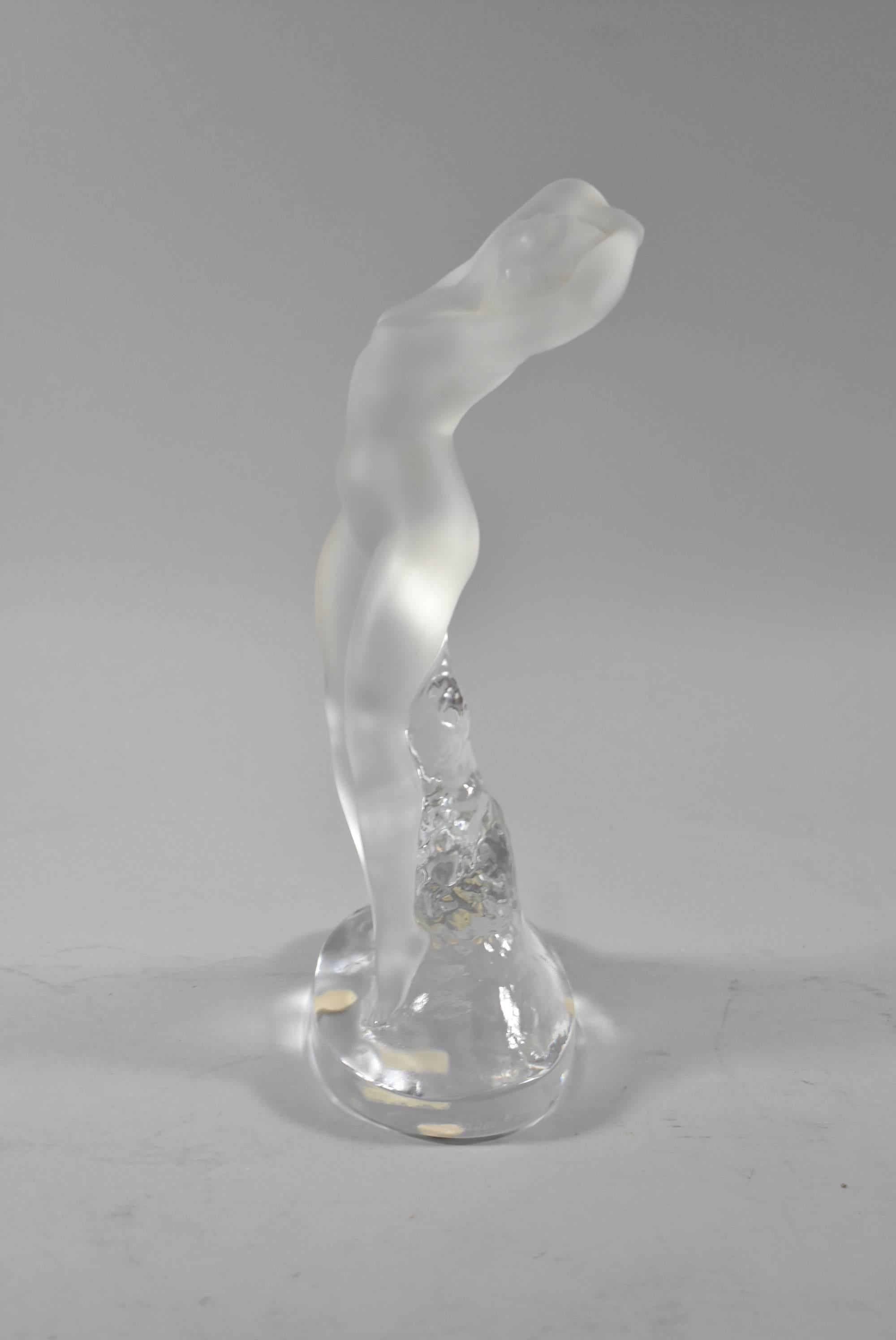 A lovely Art Deco style female figurine by Lalique, 1978. Titled 