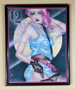 Signed  Funky Watercolor On Paper Painting