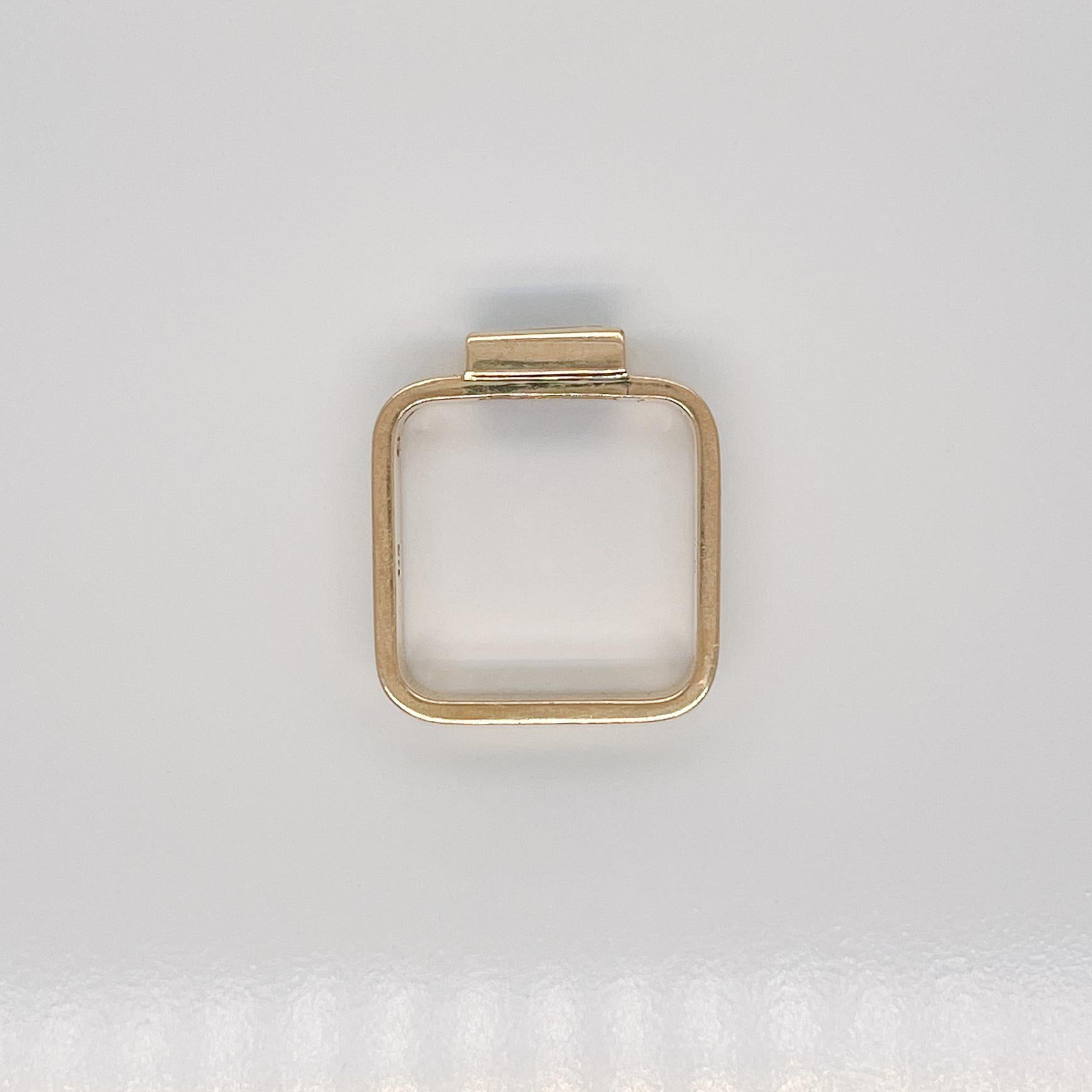 Signed Gabriel Ofiesh 14 Karat Gold & Tanzanite Band Ring For Sale 3