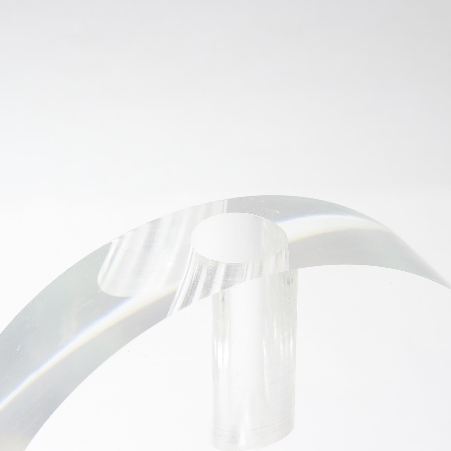 Vase moderniste en lucite et acier inoxydable (flanque lumineux) signé Gabriella Crespi en vente 6