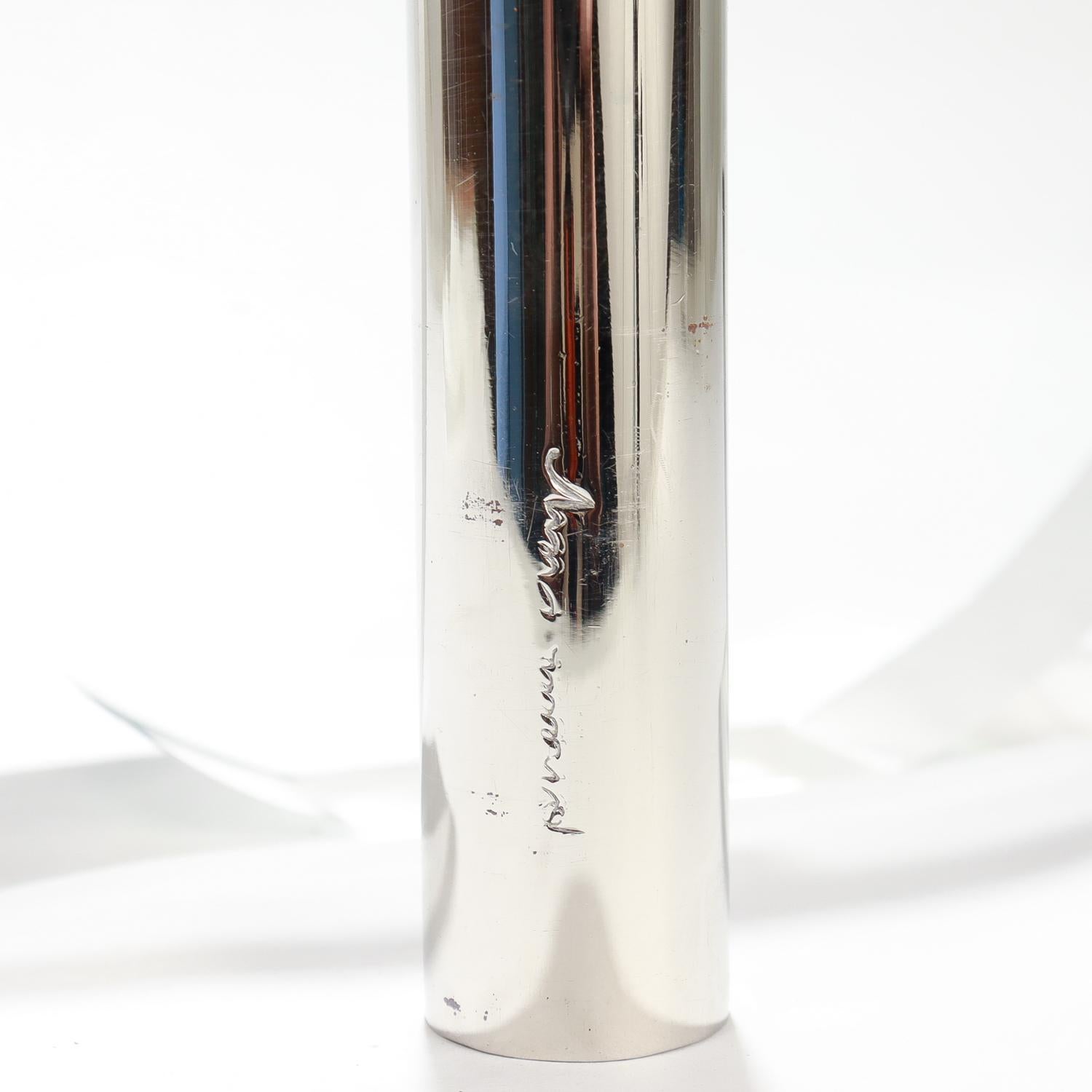 Vase moderniste en lucite et acier inoxydable (flanque lumineux) signé Gabriella Crespi en vente 8