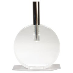 Vaso modernista firmato Gabriella Crespi in lucite e acciaio inossidabile (Moon Flask)