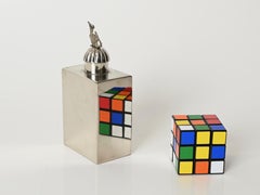 Signed Gabriella Crespi Silver-Plated Decorative Fish Bottle, Italy 1970s