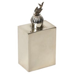 Botella decorativa de pez chapada en plata firmada por Gabriella Crespi, Italia Años 70
