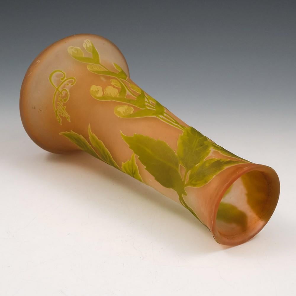 20th Century Signed Galle Cameo Glass Vase, c1905 For Sale