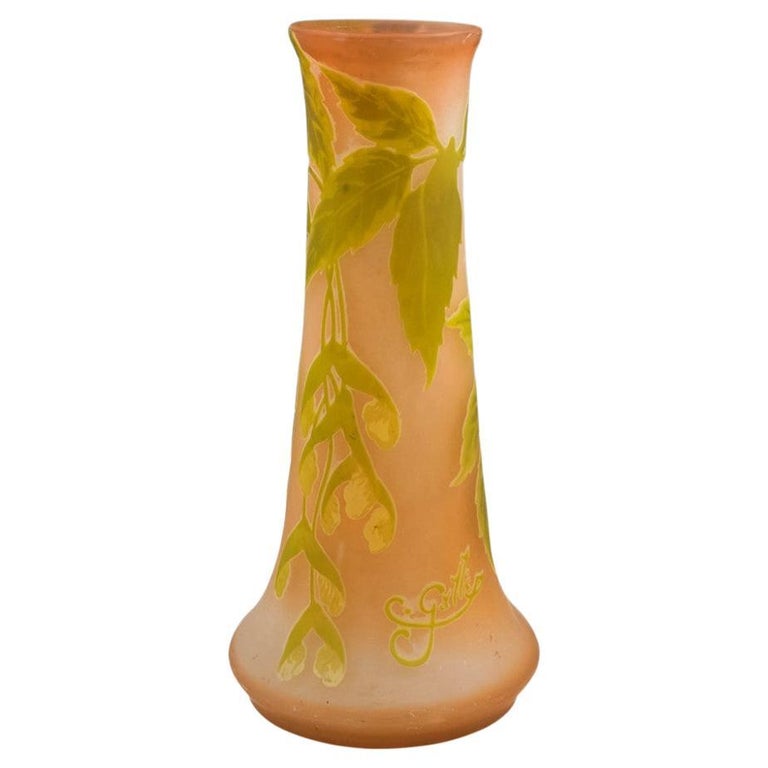 Signed Galle Cameo Glass Vase c1905 For Sale at 1stDibs