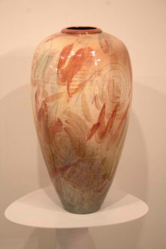 Vaso di ceramica firmato Gary McCloy Los Angeles Postmoderno