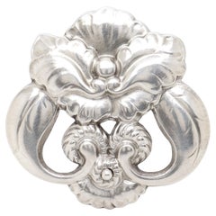 Signierte Georg Jensen Orchidee Sterling Silber Brosche Nr. 97