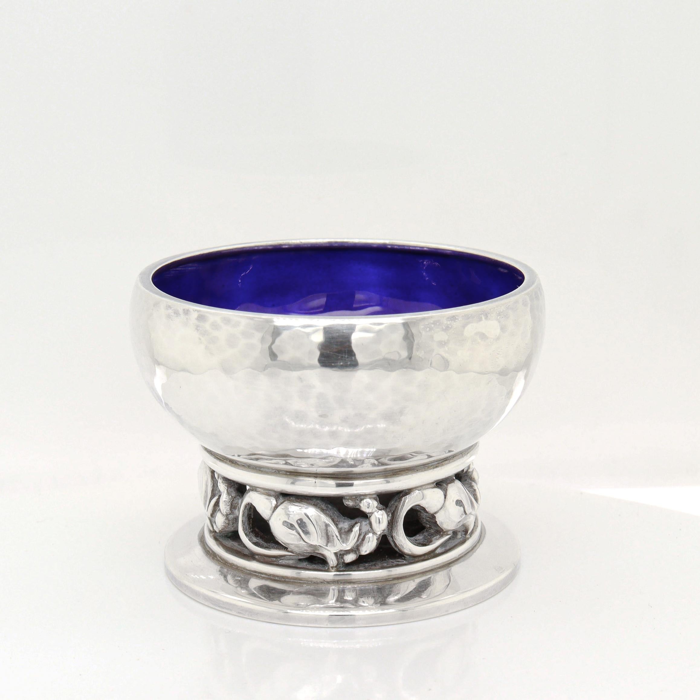 Danois Paire de poivrières et de salières en argent signé Georg Jensen #2A en vente