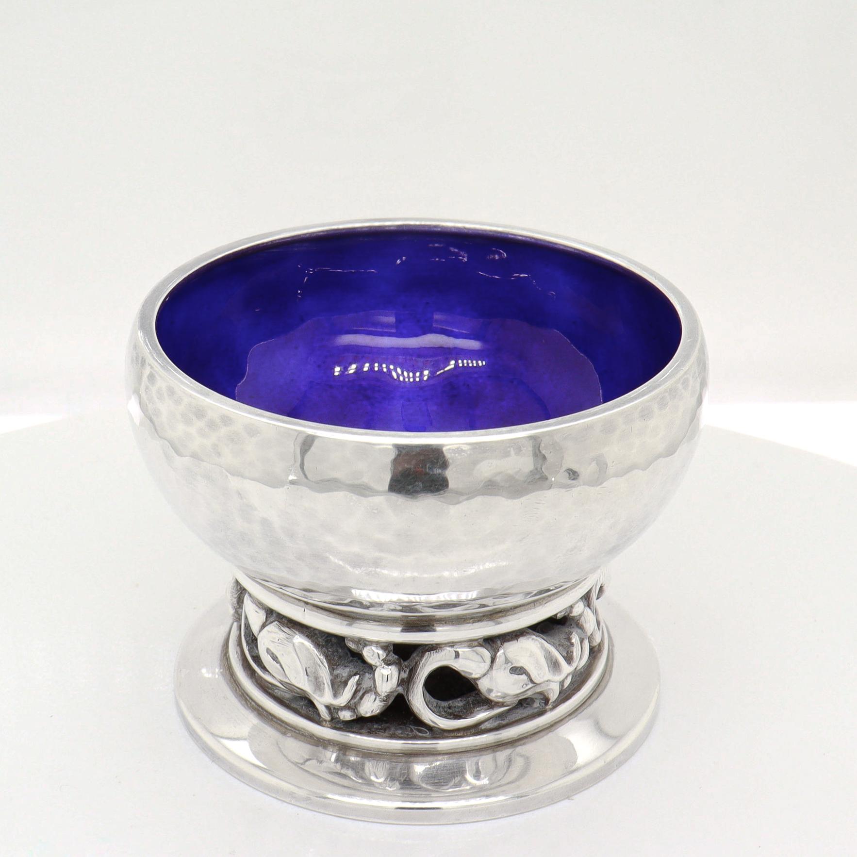 Argent sterling Paire de poivrières et de salières en argent signé Georg Jensen #2A en vente