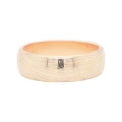 Signed George Sawyer 14K Gold Mokume-gane Half Round Band Ring