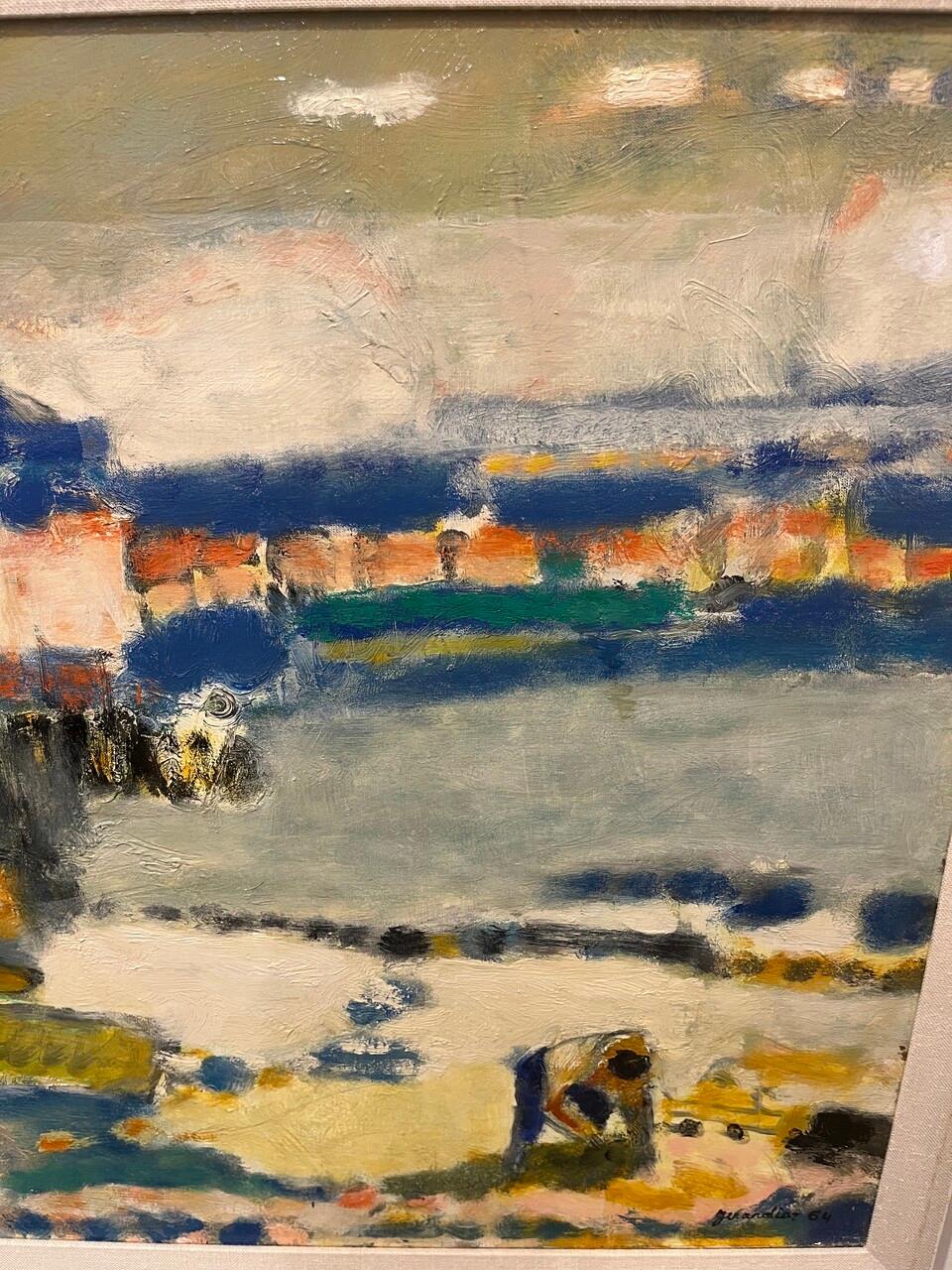 Signiert Gerard Diaz Öl auf Leinwand Etang de Thau 1964
Gerard Diaz oder Geradiaz (1938-2021)
Paris, Frankreich