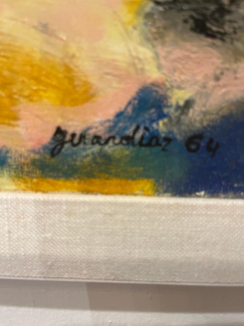 Signiert Gerard Diaz Öl auf Leinwand „Etang de Thau“ 1964 (20. Jahrhundert) im Angebot