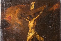 Signed Giovanni Benedetto Castiglione C.1650 Oil Painting, Crucifixion of Christ