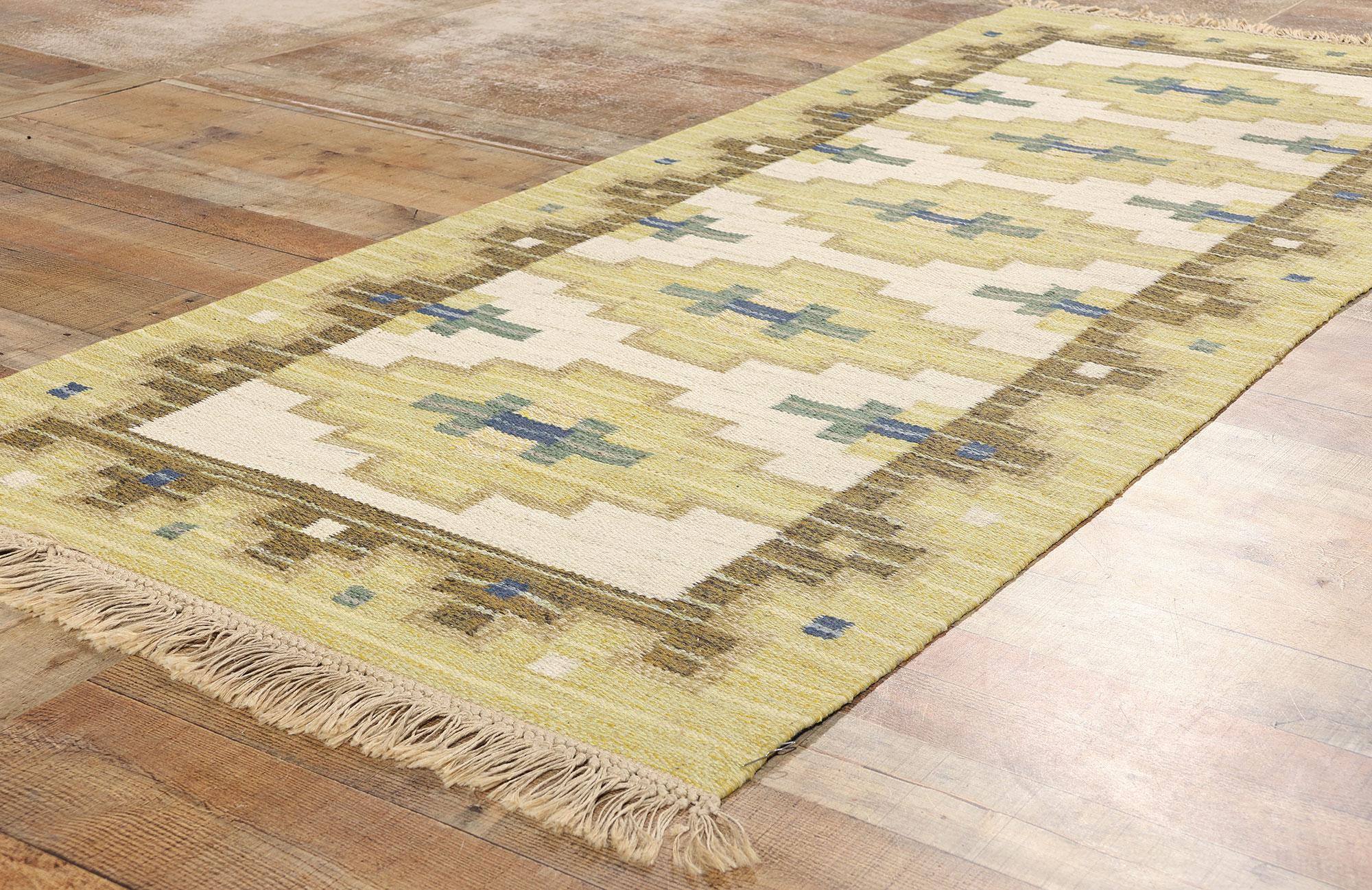 XX secolo Tappeto vintage svedese scandinavo Röllakan di Greta Kruse in vendita