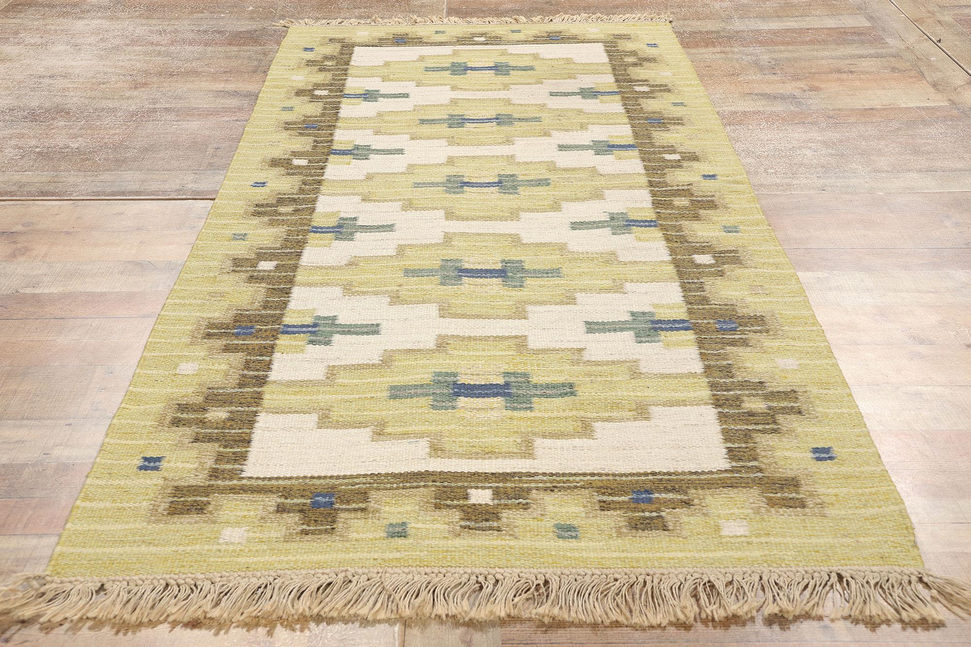 Lana Tappeto vintage svedese scandinavo Röllakan di Greta Kruse in vendita