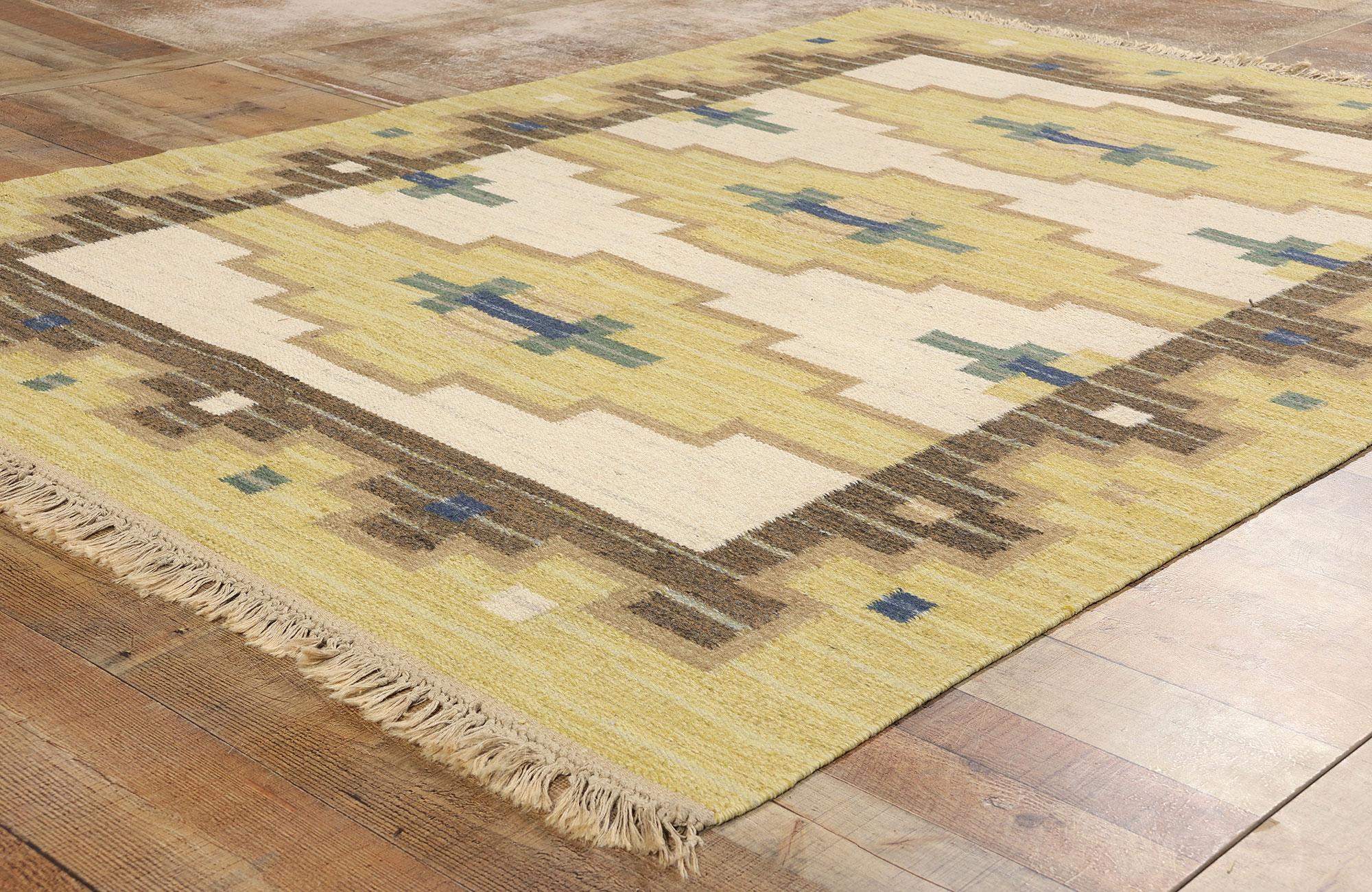 Greta Kruse Vintage Schwedisch Skandinavisch Röllakan Teppich im Angebot 1