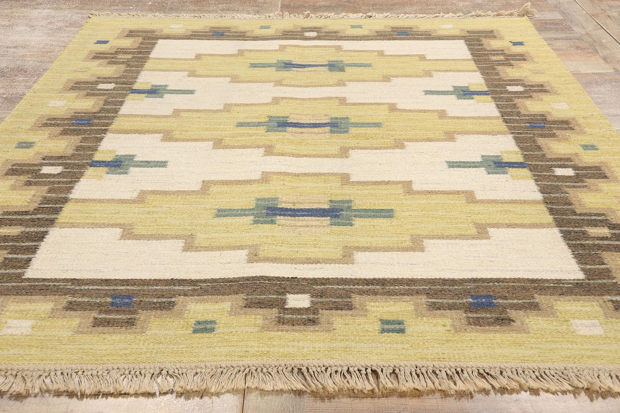 Greta Kruse Vintage Schwedisch Skandinavisch Röllakan Teppich im Angebot 2