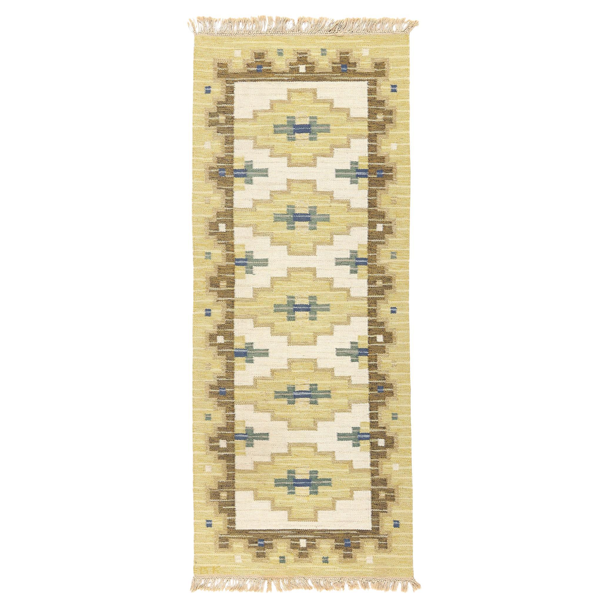 Greta Kruse Vintage Swedish Scandinavian Röllakan Rug