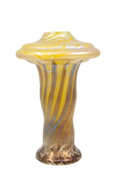 Signed Glass Vase Loetz circa 1900 Art Nouveau Jugendstil Bohemia Yellow Orange