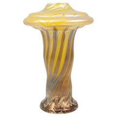 Vase en verre signé Loetz circa 1900 Art nouveau Jugendstil Bohemia jaune orange