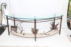 Signed Glen Mayo Sculptural Undersea Console Table of Copper