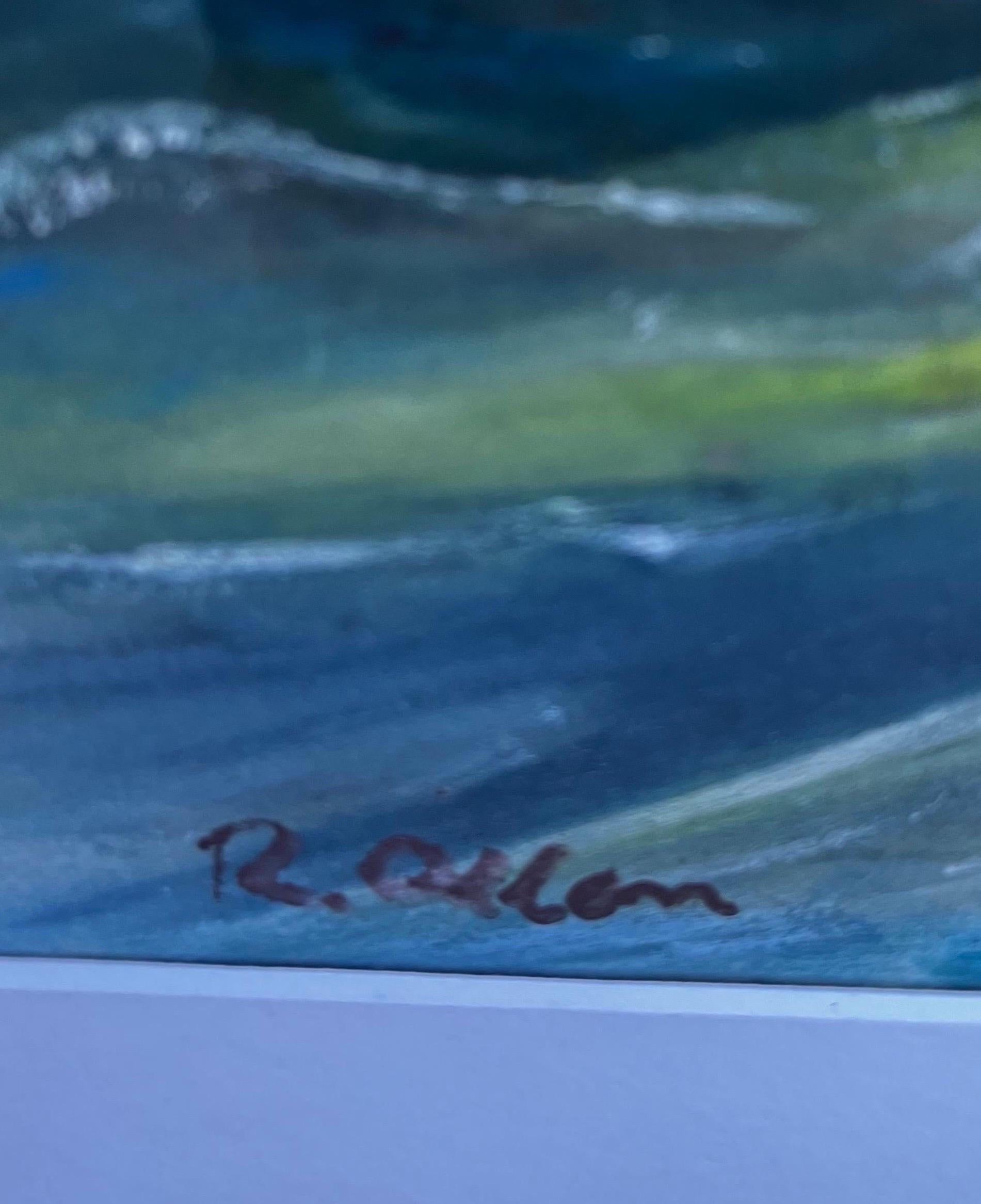 Œuvre d'art à la gouache sur papier signée dans le style d'Edward Hopper & Winslow Homer en vente 1
