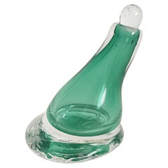 Signed Green Art Glass Perfume Bottle