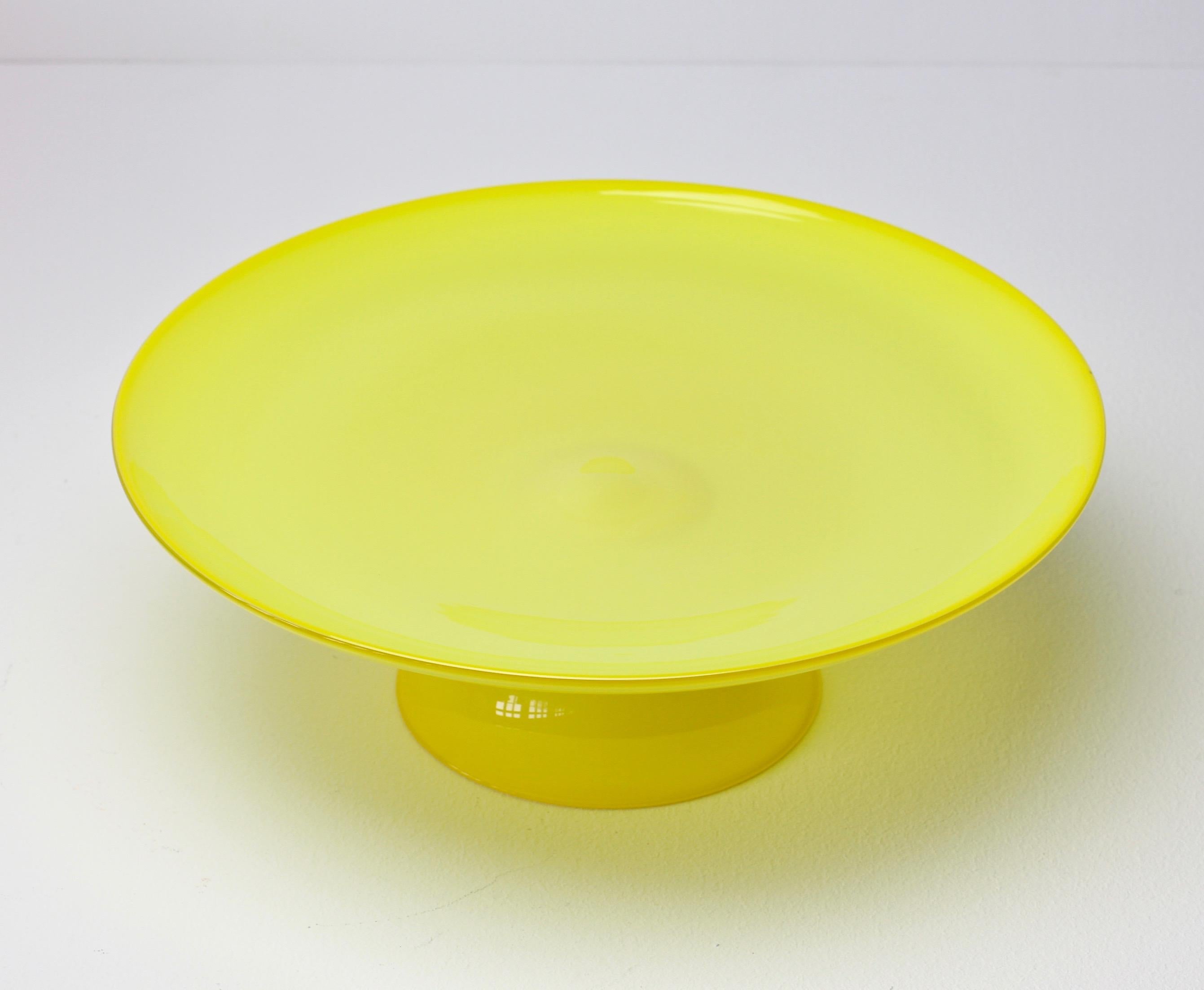 Signed Group of Cenedese Murano Glass Vibrantly Colored Glass Cake Stands 7