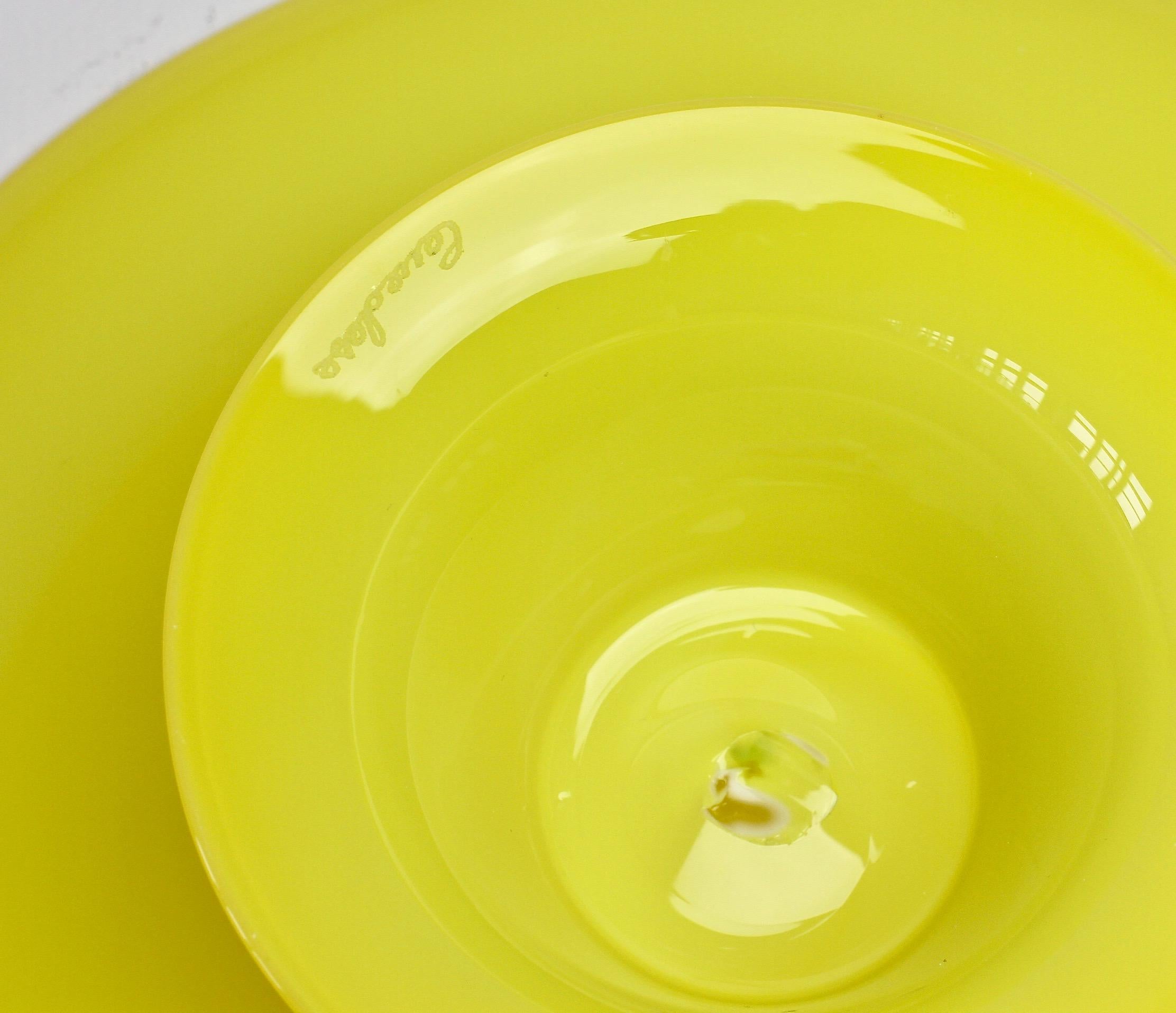 Signed Group of Cenedese Murano Glass Vibrantly Colored Glass Cake Stands 12
