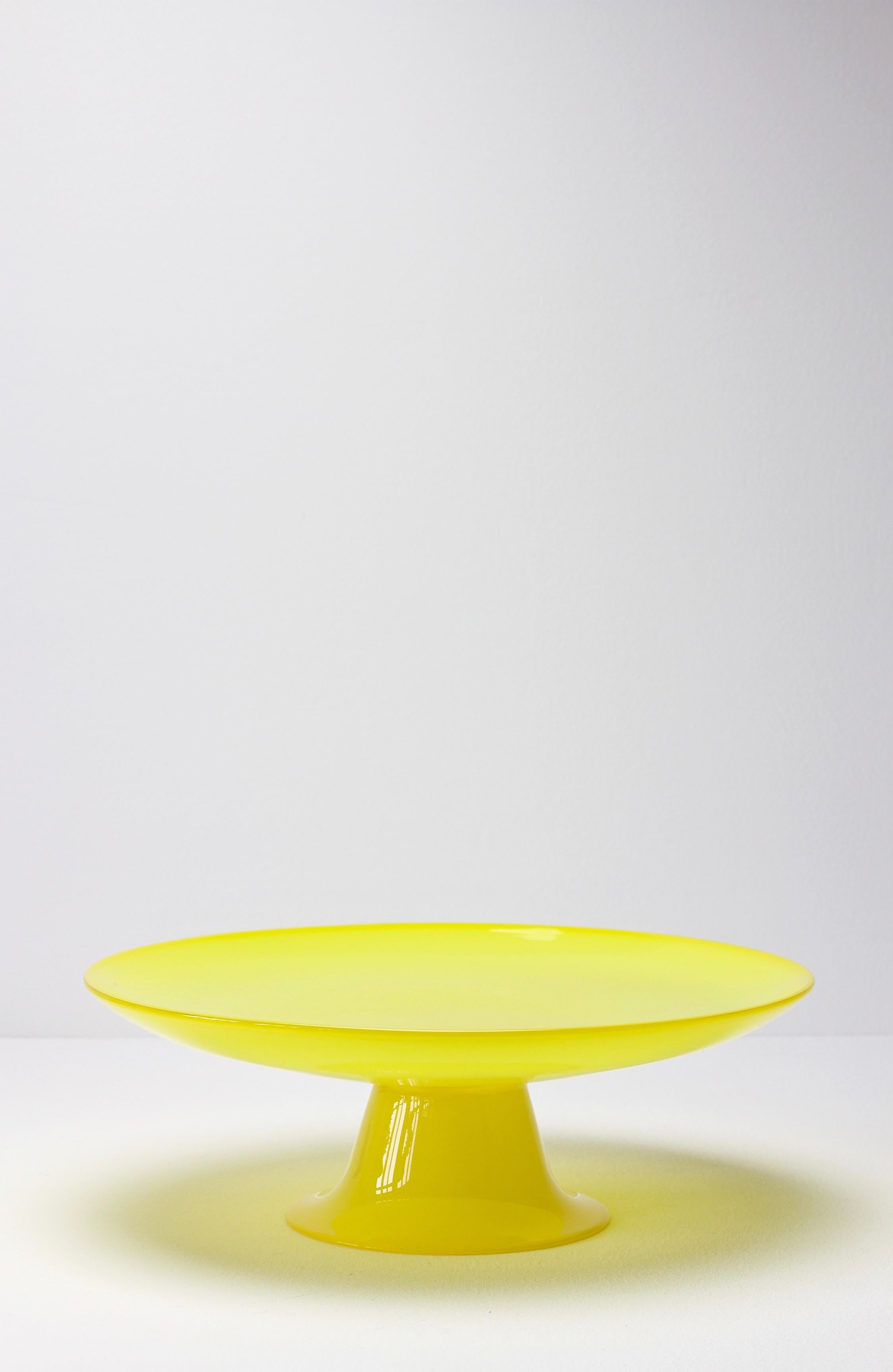 Signed Group of Cenedese Murano Glass Vibrantly Colored Glass Cake Stands 3