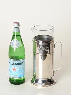 Signed Gucci Silver-Plated Carafe with Crystal Insert, Italy, 1970s