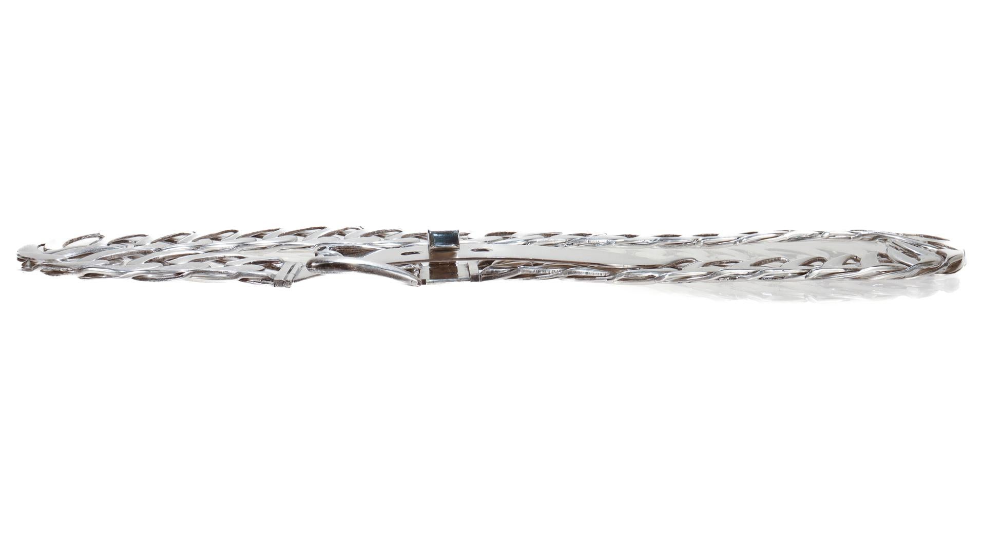 Signed Gucci Silver Plated Cuban Chain Link 70cm Belt For Sale 9