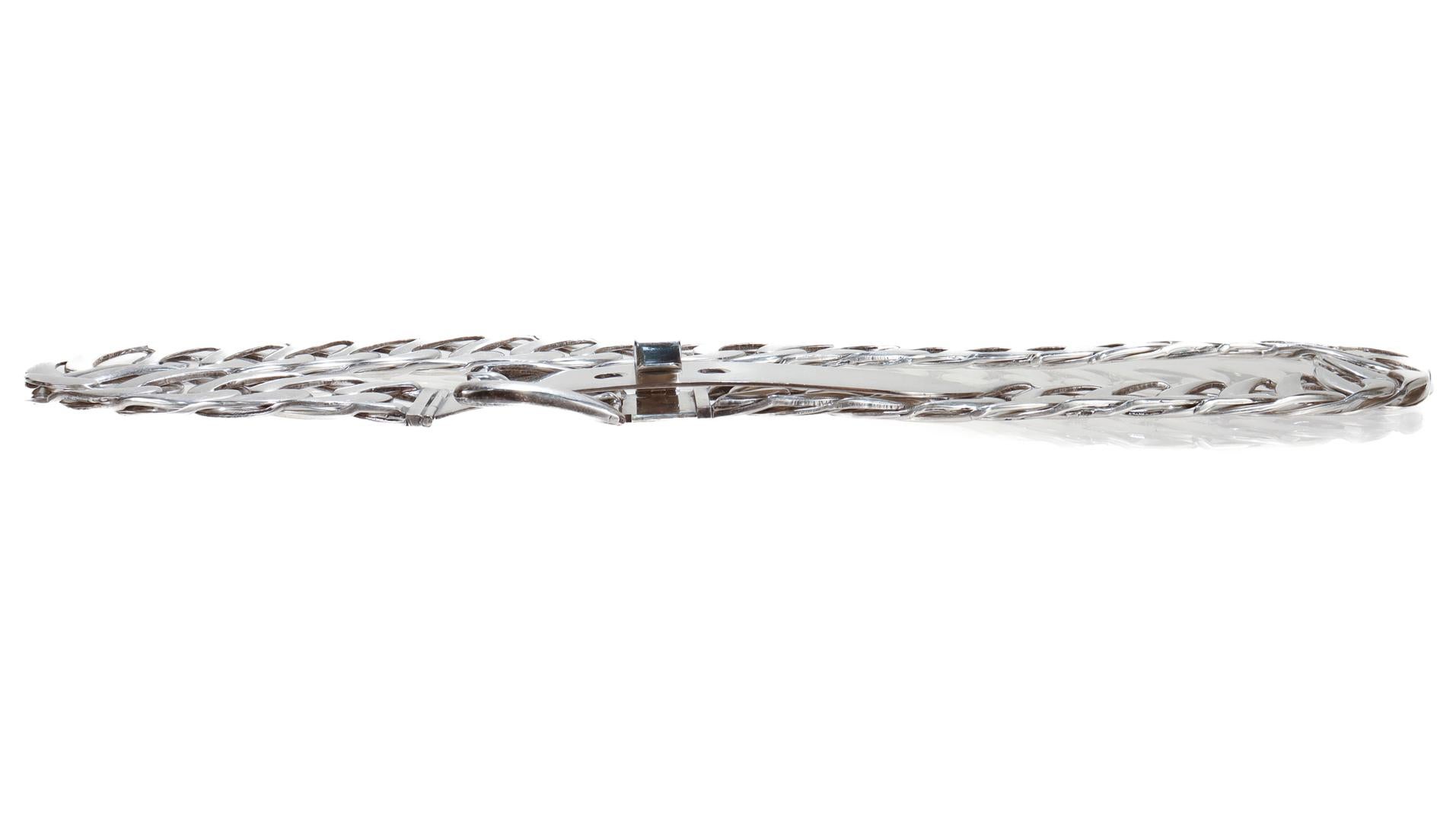 Cinturón de 70 cm de cadena cubana de eslabones bañada en plata firmado por Gucci 9