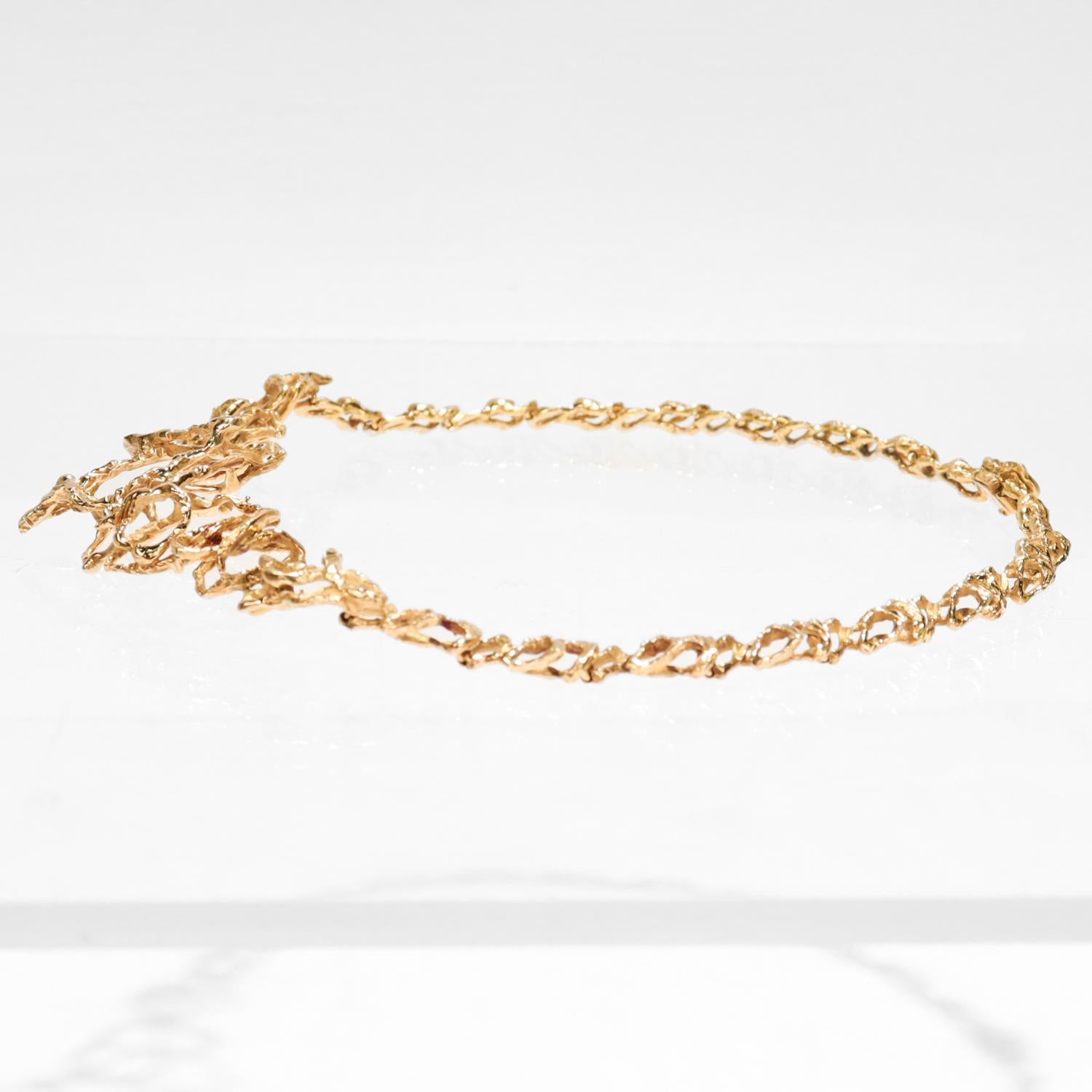 Collana girocollo brutalista in oro 18 carati firmata Gueblin A Link in vendita 6