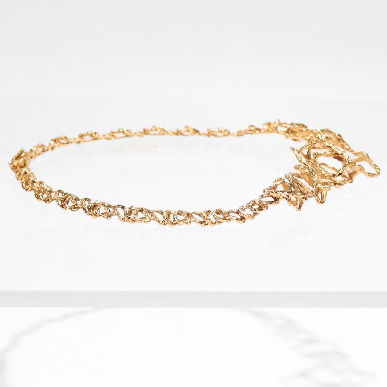 Collana girocollo brutalista in oro 18 carati firmata Gueblin A Link in vendita 8