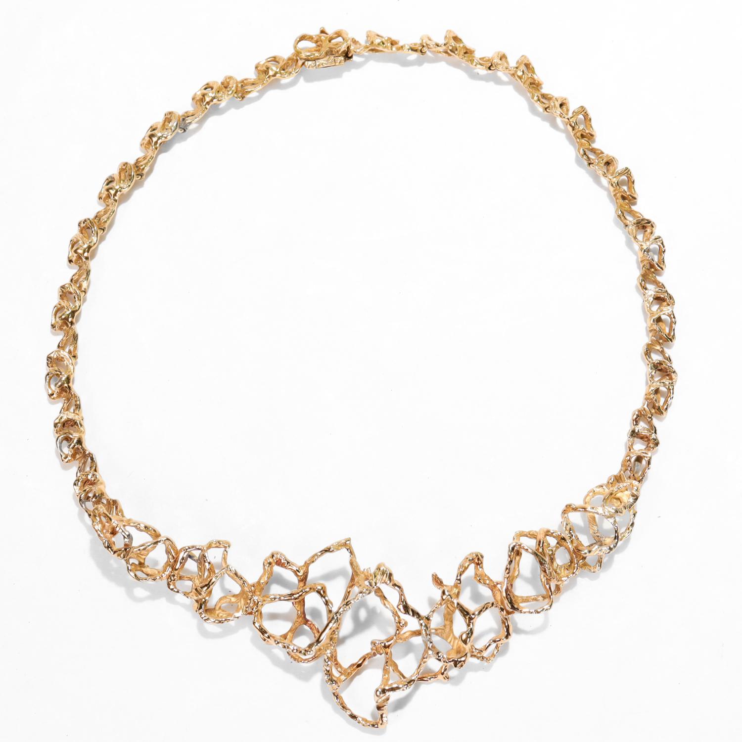 Collana girocollo brutalista in oro 18 carati firmata Gueblin A Link in vendita 3