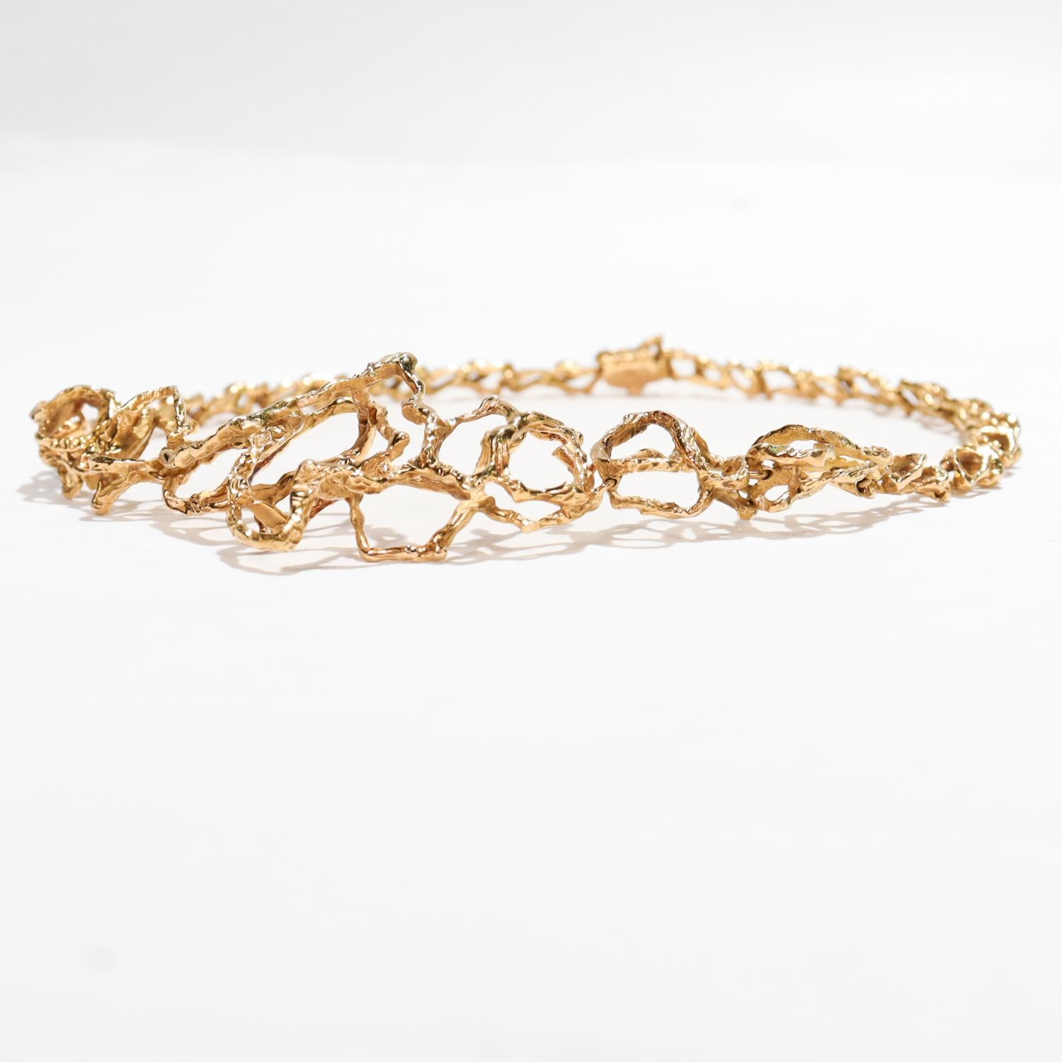 Collana girocollo brutalista in oro 18 carati firmata Gueblin A Link in vendita 4
