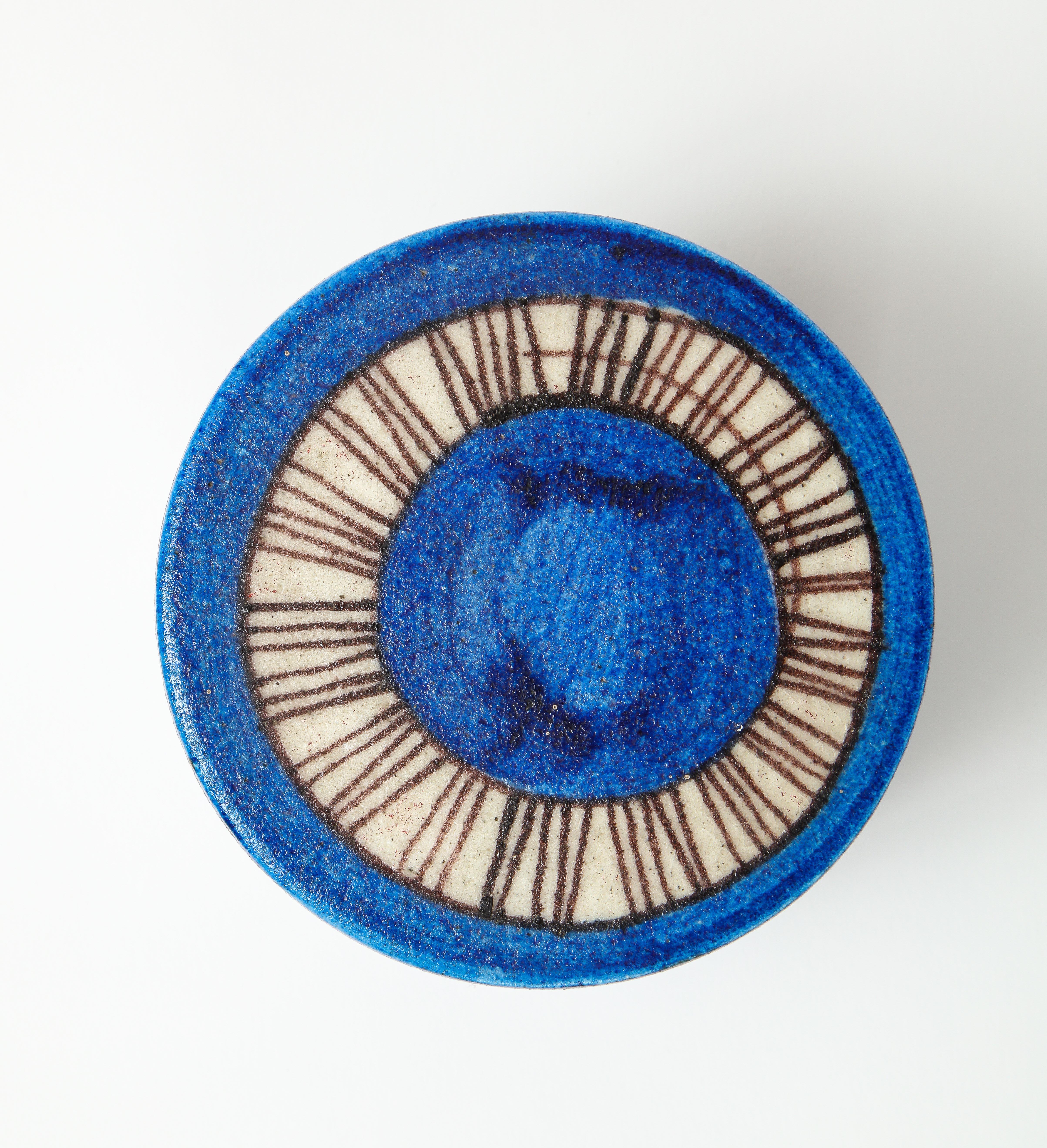Glazed Signed Guido Gambone Ceramic Container, Italy, circa 1950