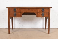 Signed Gustav Stickley Antique Mission Oak Arts & Crafts Desk, Newly Restored