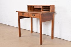 Signed Gustav Stickley Antique Mission Oak Arts & Crafts Writing Desk